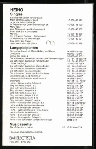 AK Musiker Heino mit Sonnenbrille, Autograph