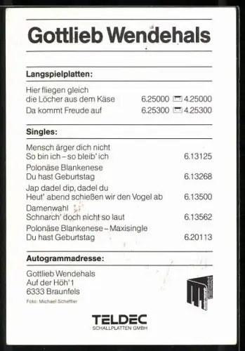 AK Musiker Gottlieb Wendehals im Spotlight mit Konfetti, Autograph