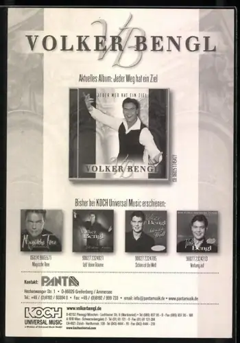 AK Musiker Volker Bengel lächelnd im Porträt, Autograph