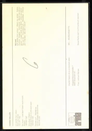 AK Musikerin Hanne Haller sitzend im Porträt, Autograph