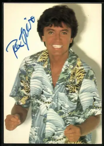 AK Musiker Rex Gildo im Hawaiihemd, Autograph