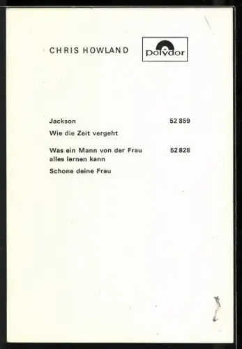 AK Musiker Chris Howland im Portrait, Autograph