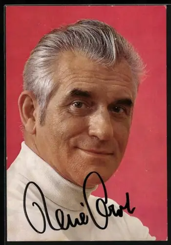 AK Musiker René Carol lächelnd im Porträt, Autograph