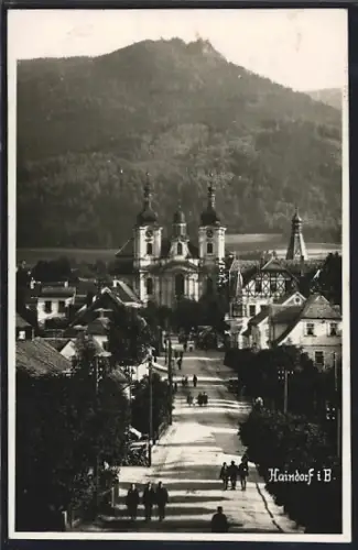 AK Haindorf i. B., Teilansicht aus der Vogelschau