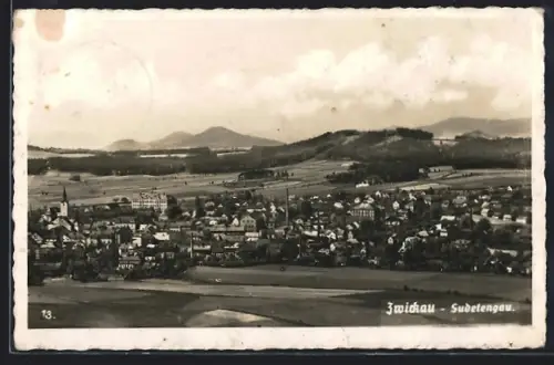 AK Zwickau /Sudetengau, Ortsansicht aus der Vogelschau