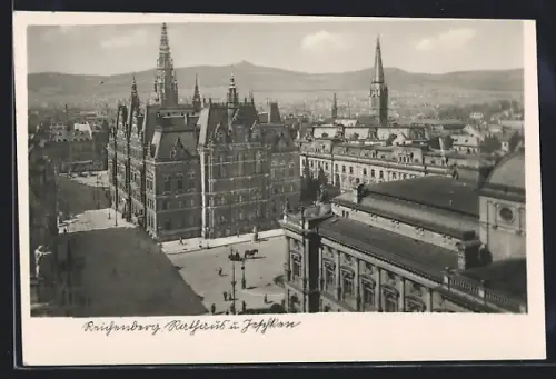 AK Reichenberg, Rathaus und Jeschken