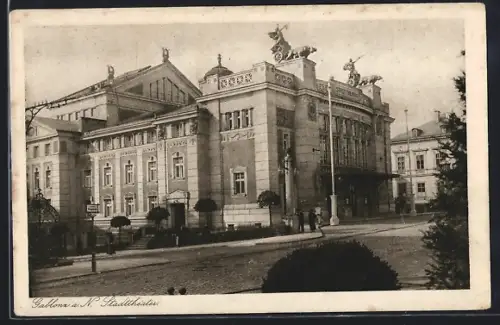 AK Gablonz a. N., Partie am Stadttheater