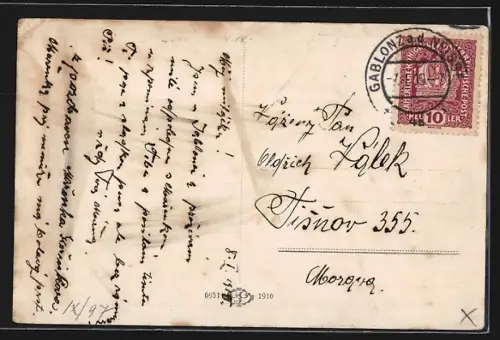 AK Gablonz a. N., Partie am Stadttheater