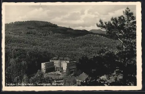 AK Zwickau i.B. / Cvikov, Blick auf Sanatorium Martinstal
