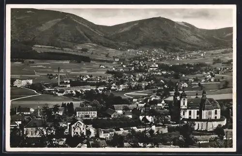 AK Haindorf /Isergebirge, Gesamtansicht gegen die Berge