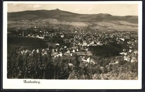 AK Reichenberg, Totalansicht vom Berghang aus
