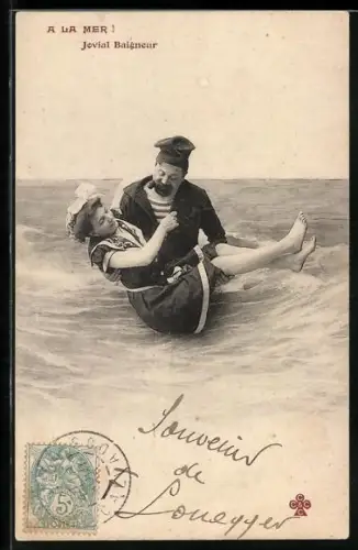 AK A la mer, Jovial Baigneur