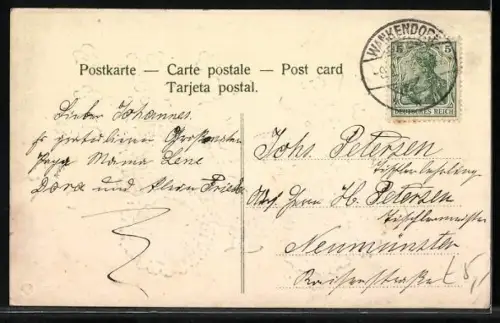 AK Herzliche Geburtstagswünsche bringt ein blütenverziertes Auto