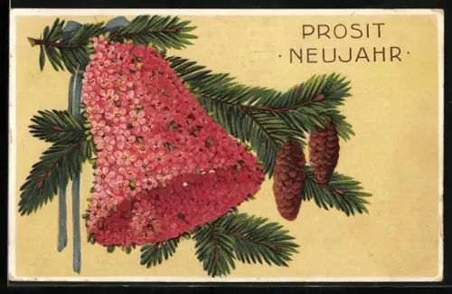 AK Christmas Greetings, Vergissmeinnicht-Glocke