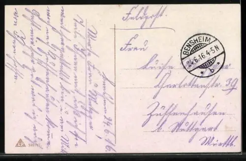 AK Dampfer aus Vergissmeinnicht, Blumenbild