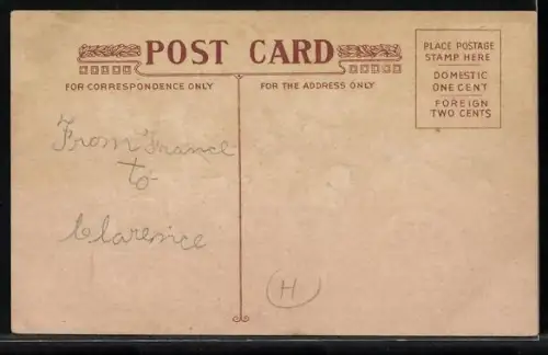 Präge-AK Maiglöckchen im Auto aus Vergissmeinnicht, Blumenbild