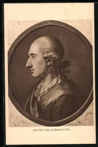 AK Goetheportrait mit Zopf, 1773