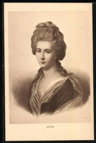 AK Portrait von Lotte im Kleid