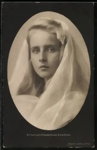 AK Prinzessin Elisabeth von Rumänien, Portrait