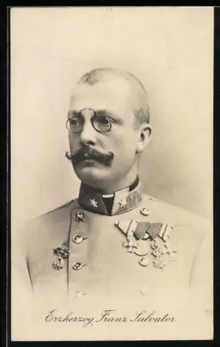 AK Portrait des Erzherzogs Franz Salvator von Österreich in Uniform