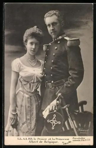 AK Le Prince et la Princesse Albert de Belgique, Portrait