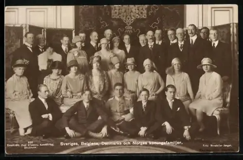 AK Königsfamilien von Dänemark, von Norwegen, von Schweden und von Belgien