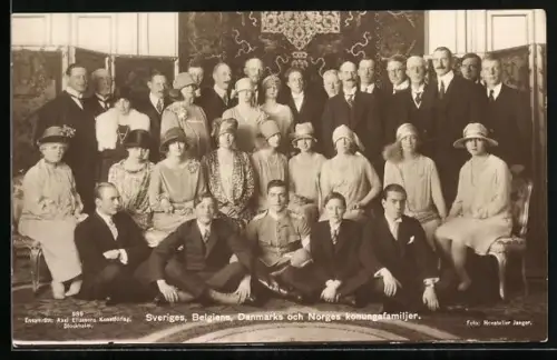AK Königsfamilien von Dänemark, von Norwegen, von Schweden und von Belgien