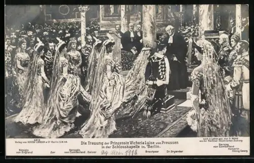 Künstler-AK Berlin, Die Trauung der Prinzessin Victoria Luise von Preussen in der Schlosskapelle, Ernst August