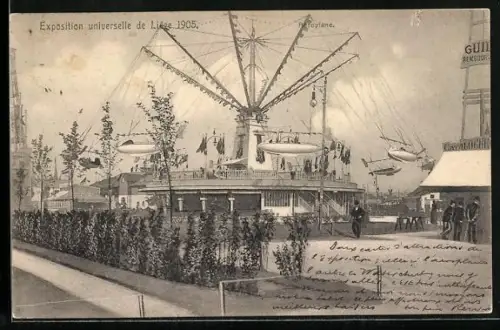 AK Liege, Exposition universelle 1905, Aeroplane