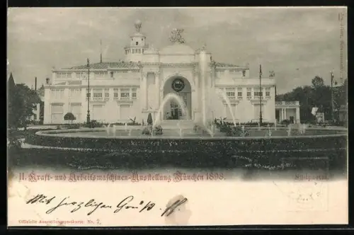AK München, II. Kraft- und Arbeitsmaschinen-Ausstellung 1898, Südportal