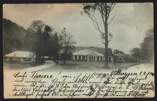Mondschein-AK Nuwara-Elya, Grand Hotel