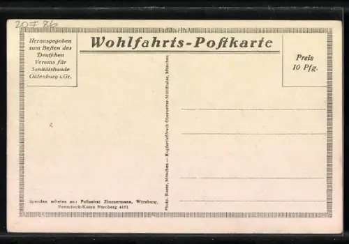 AK Sanitätshund Ago hat einen Verwundeten vor dem Erfrieren errettet