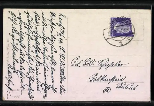 AK Komponist Johannes Brahms spricht im Park kleine Schulkinder an