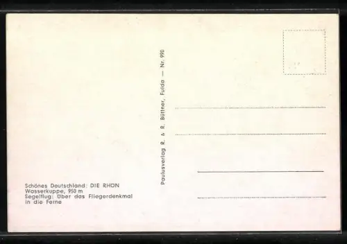 AK Segelflug über das Fliegerdenkmal auf der Wasserkuppe