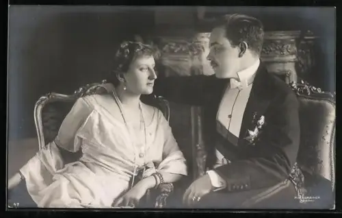 AK König Manuel II. von Portugal und Augusta Victoria von Hohenzollern-Sigmaringen