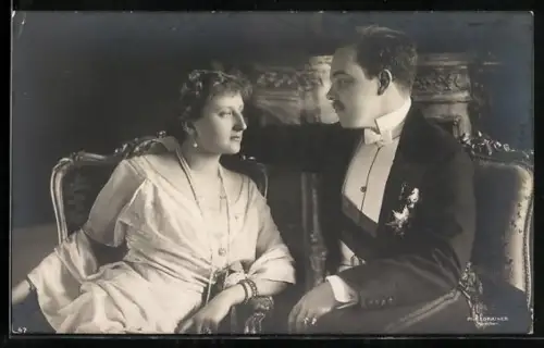 AK König Manuel II. von Portugal und Augusta Victoria von Hohenzollern-Sigmaringen