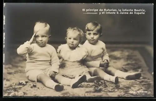 AK Adel von Spanien, El principe de Asturias, la infanta Beatriz, y el infante D. Jaime de Espana