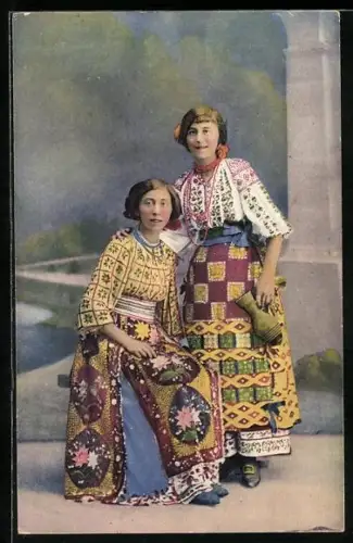 AK Rumänische Mädchen, Ungarische Typen aus der Bàcska