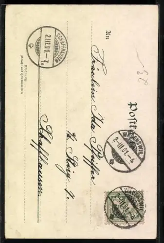 Lithographie Musiker in Tracht spielt für seine Geliebte auf der Gitarre