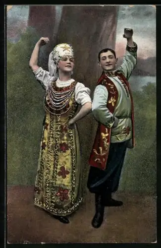 AK Russische Tänzer in Tracht