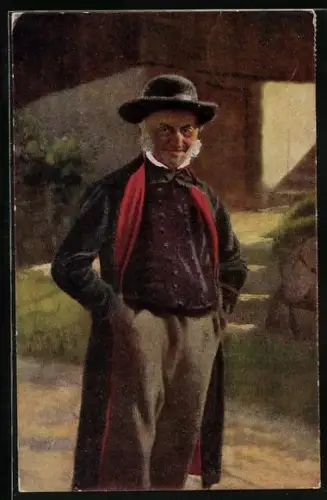 Künstler-AK H. Hoffmann: Der Dorfschulze, Portrait des Bürgermeisters