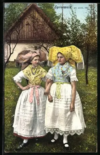 AK Spreewälderinnen in ihrer Tracht