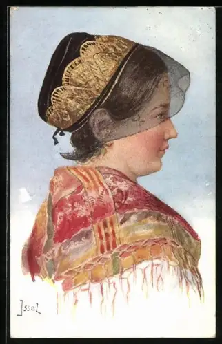Künstler-AK sign. Issel: Mühlenbachtälerin, Tracht