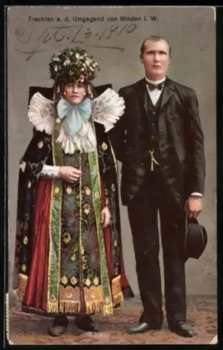 AK Brautpaar aus Schaumburg-Lippe