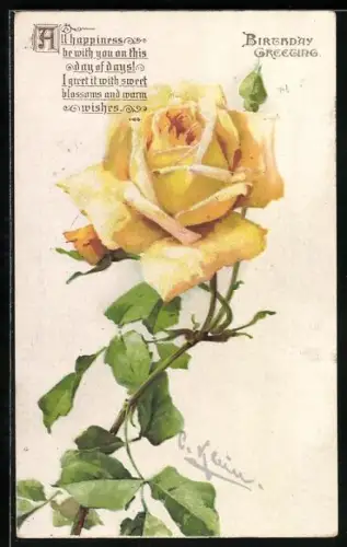 AK Gelbe blühende Rose