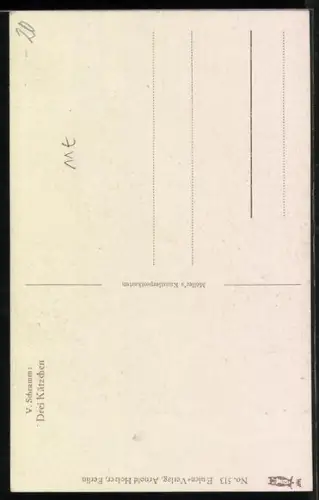 AK Drei Kätzchen, junge Frau mit zwei Katzen auf dem Arm