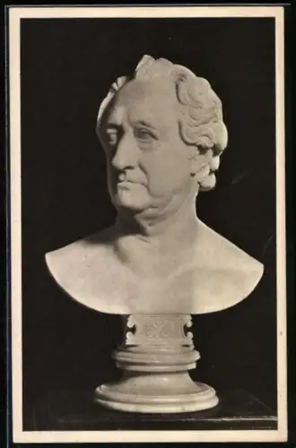 AK Goethe in Plastik, Büste von Christian Daniel Rauch