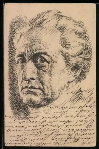 Künstler-AK Portrait des Dichters Goethe