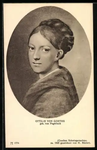 AK Portrait Ottilie von Goethe