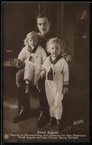 AK Ernst August, Herzog zu Braunschweig & Lüneburg mit dem Erbprinzen Ernst August & dem Prinzen Georg Wilhelm